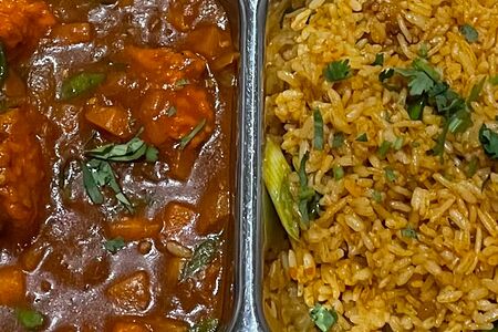 Карри рис с курицей