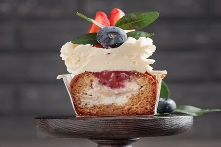 Капкейк клубника-банан