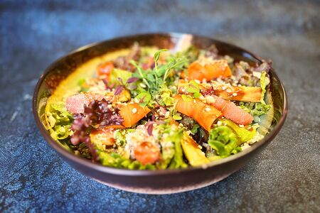 Теплый салат с грейпфрутом Веган, без глютена