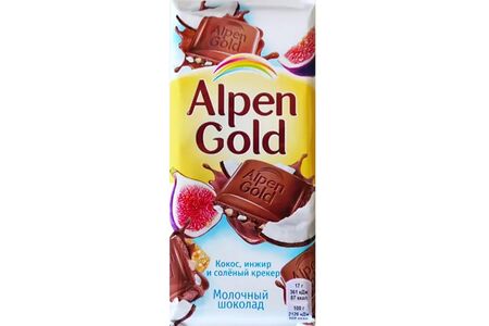 Шоколадная плитка Alpen Gold инжир-кокос-крекер