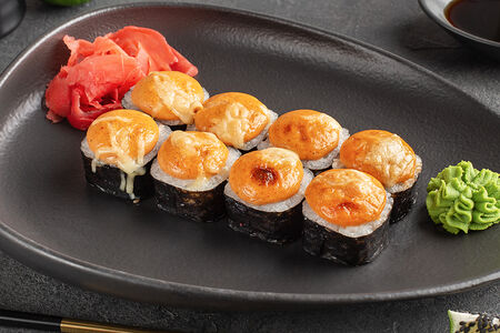 Запеченный острый с мидиями