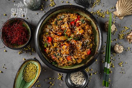 Рис с лососем