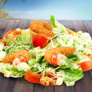 Салат Цезарь с креветками