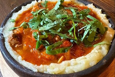 Чашушули с картофельным пюре