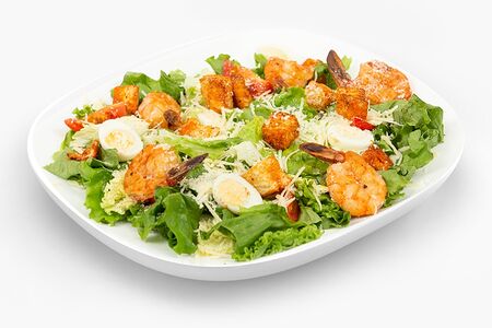 Салат Цезарь с Тигровыми Креветками
