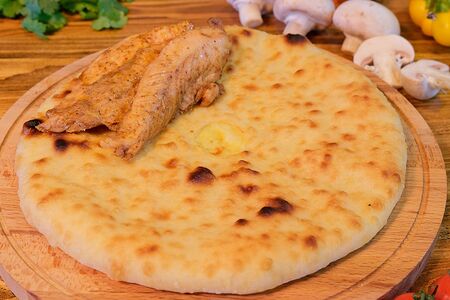 Осетинский пирог с курицей и грибами