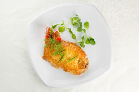 Филе куриное с картофелем под соусом бешамель