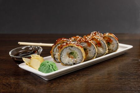 Горячий ролл Унаги-темпура