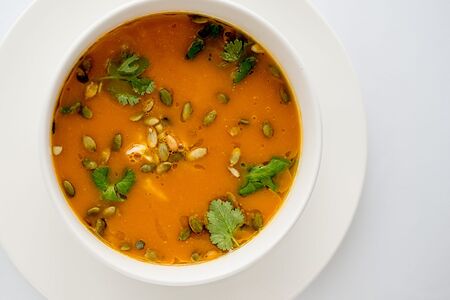 Крем-суп из тыквы с креветками