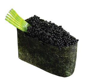 Суши черная икра летучей рыбы