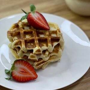 Творожные вафли без сахара и глютена