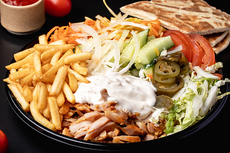 Шаверма на тарелке