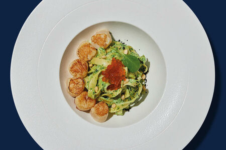 Паста с гребешками