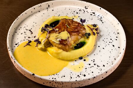 Треска терияки с соусом из шафрана