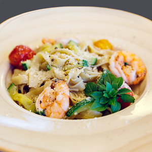 Паста креветки с цукини