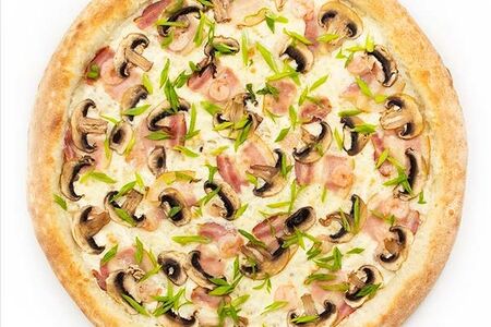 Карбонара с креветками 30см.