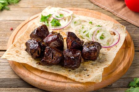 Шашлык из говяжьей печени