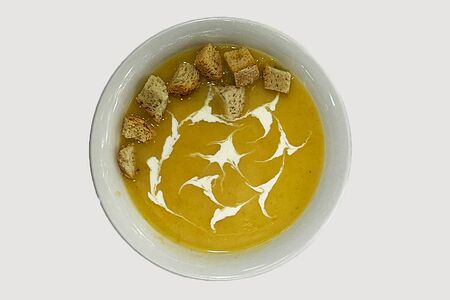 Суп-пюре из овощей с гренками