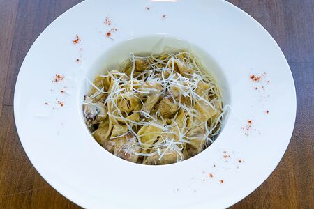 Феттуччине с креветками