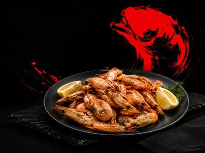 Северные креветки в чесночном соусе