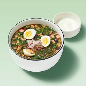 Окрошка с колбасой на квасе
