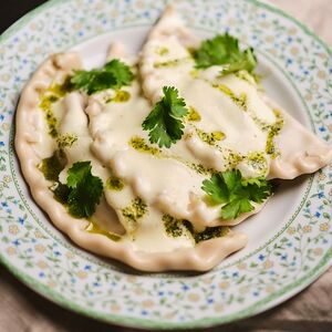 Квари с грибами в соусе по-чкмерульски