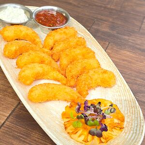 Креветки криспи с ананасом