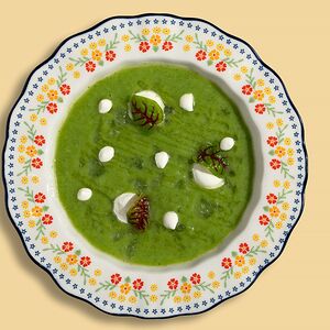 Зеленый гаспачо с мятой, яблоком и сельдереем