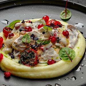Бефстроганов с картофельным пюре
