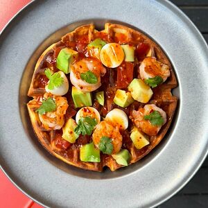 Вафля картофельная с креветками