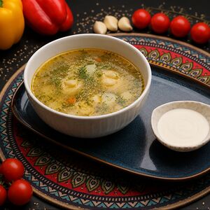 Пельмени с бульоном