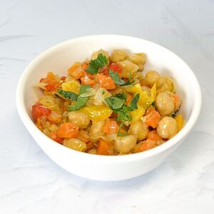 Постный жареный нут с зеленью