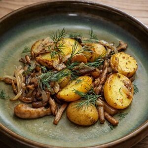 Бейби-картофель с грибами