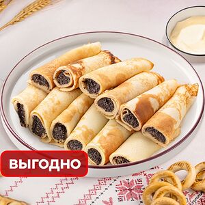 Большая порция блинчиков с маком