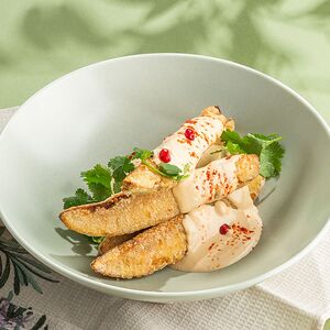 Сациви с хрустящими баклажанами