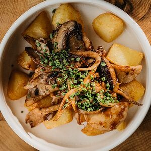 Печёный картофель с грибами