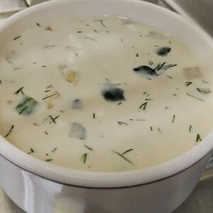 Окрошка с колбасой на квасе