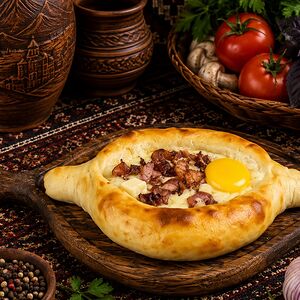 Хачапури по-аджарски с беконом 