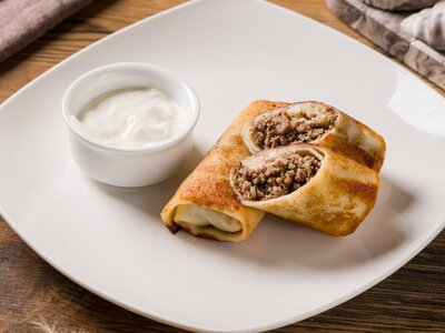 Блинчики с мясом домашние