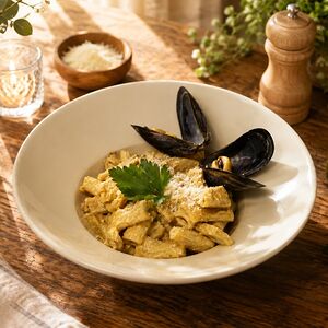Ригатони с морепродуктами 