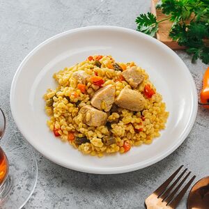 Булгур с индейкой и овощами
