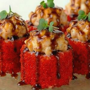 Запеченный ролл с гребешком