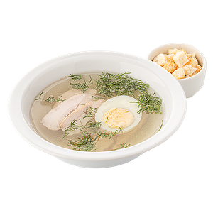 Бульон куриный с яйцом и цыпленком