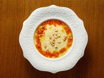 Пшённая каша с карамелизированной тыквой и кедровыми орехами