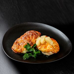 Мясо по-французски с ананасом 