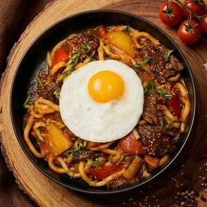 Жареный лагман с курицей