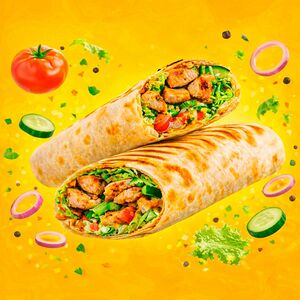 Шаурма с индейкой и свежими овощами