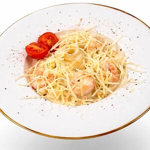 Феттуччине с креветками