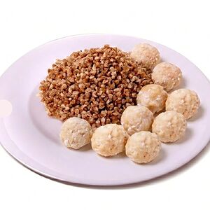 Гречка с 9 фрикадельками 