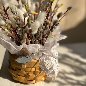 Пасхальная композиция в корзине 